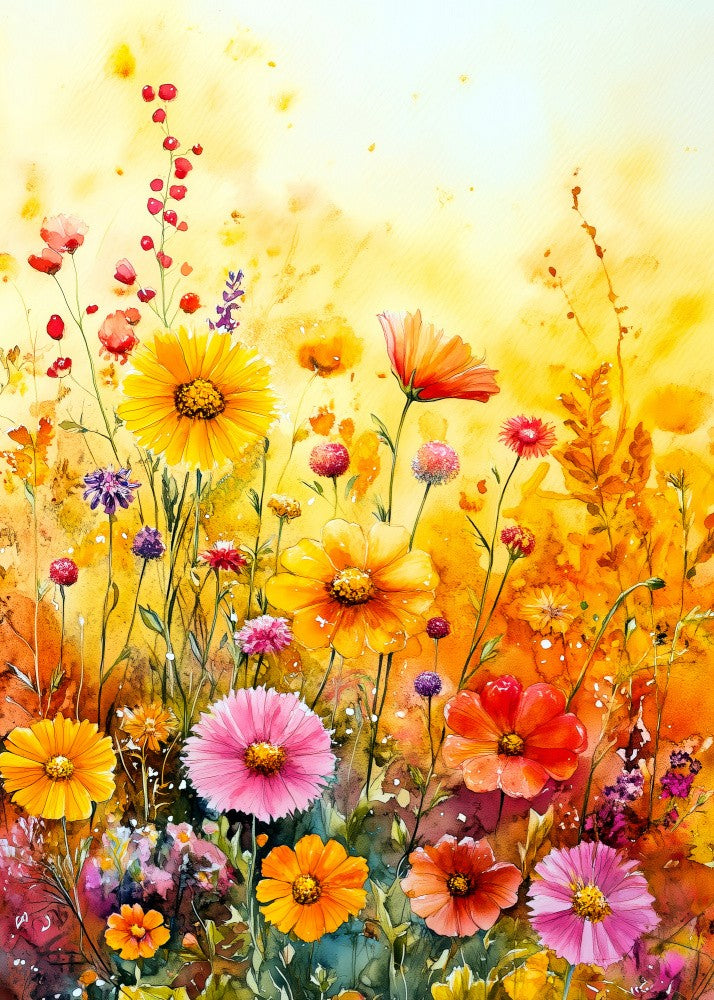 Flowers meadow painting