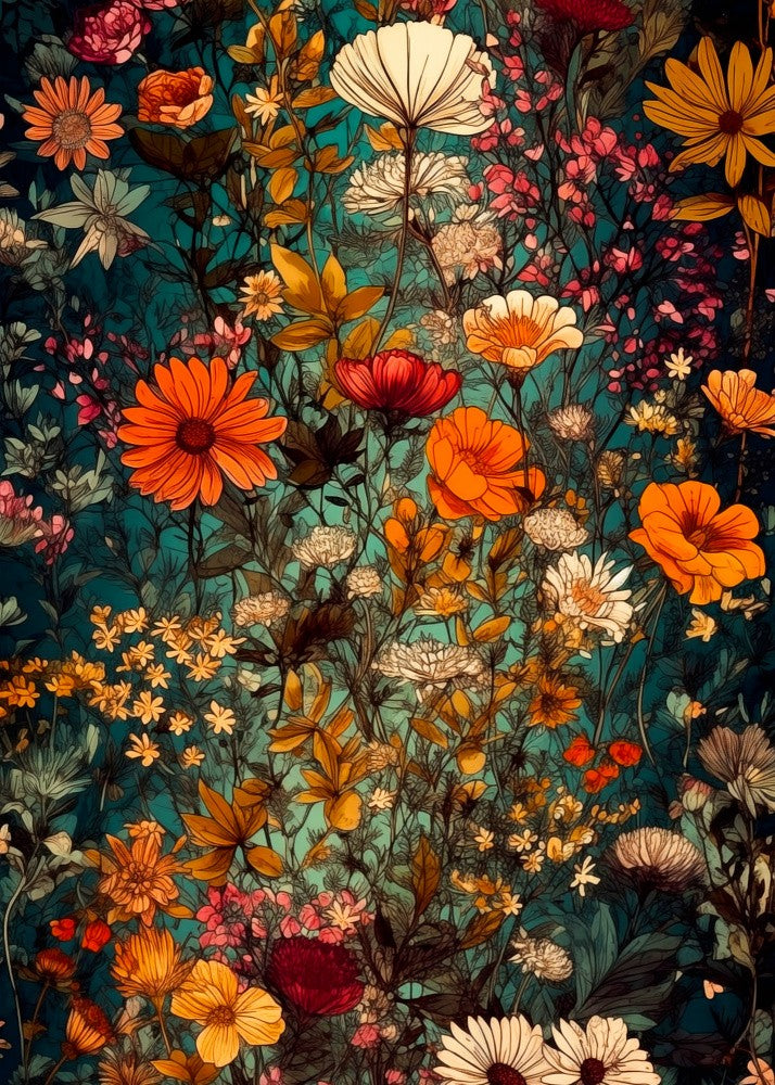Flowers meadow painting