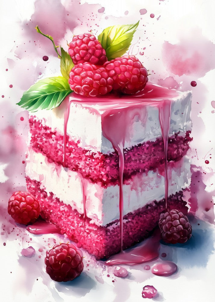 Sweet raspberry cake