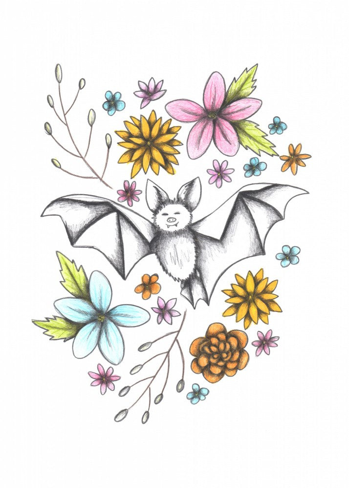 Bat in the midst of Flowers