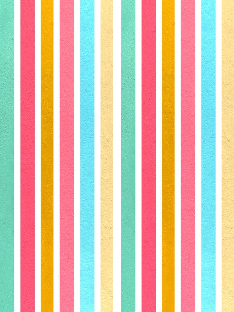 Vibrant Summer Stripes: Original Multicolor Pastel Acrylic Art