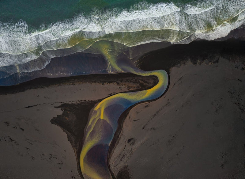 River Flowing to Ocean