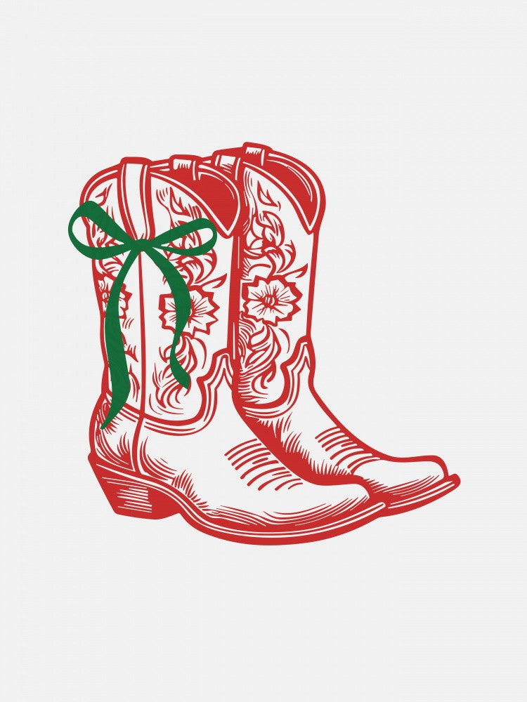 Country Christmas Boots - Red