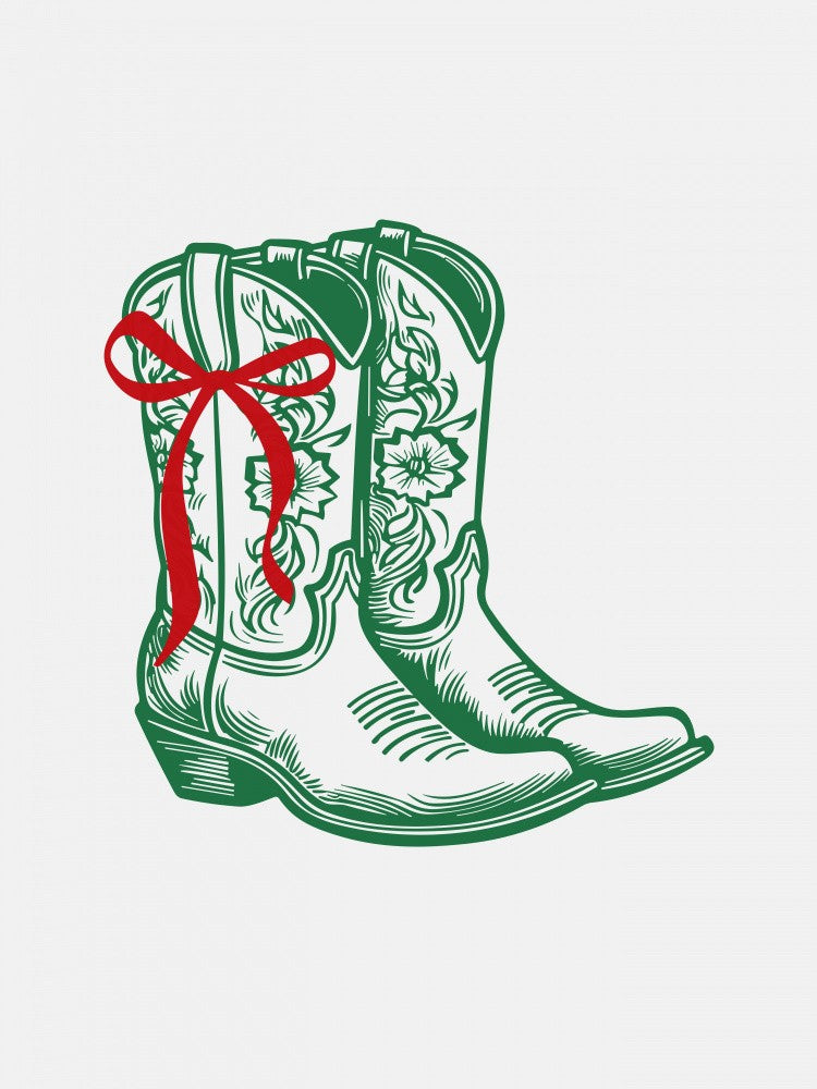 Country Christmas Boots - Green