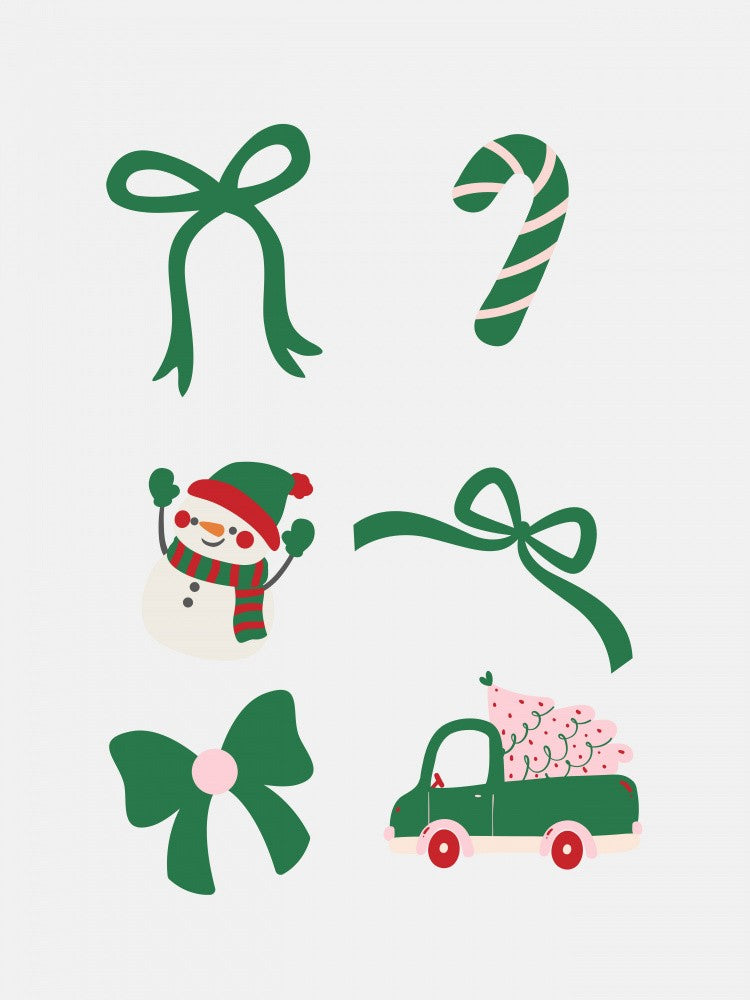 Ensemble de nœuds de Noël mignons - Vert