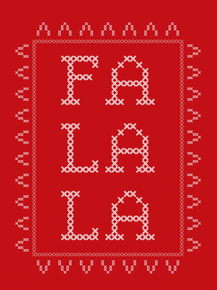 Fa La La - Cross Stitch - Red