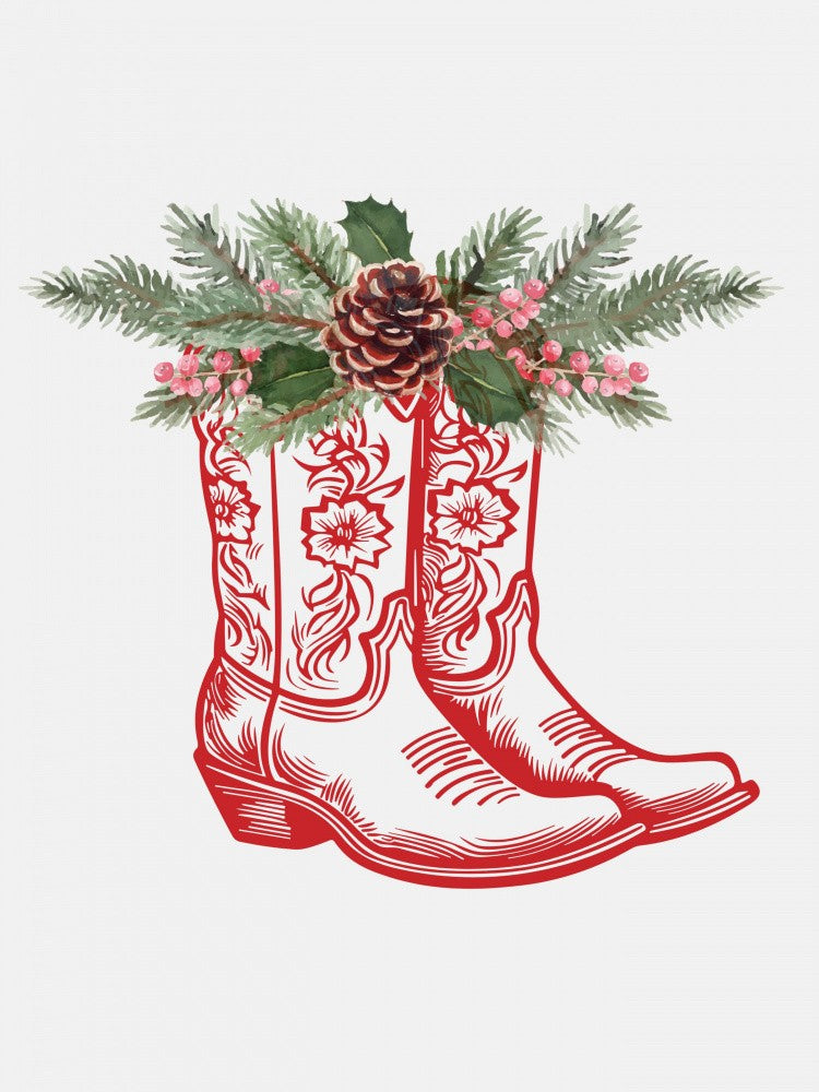 Festive Cowboy Boots - Red
