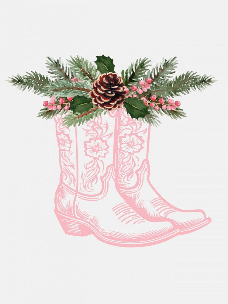 Festive Cowboy Boots - Pink