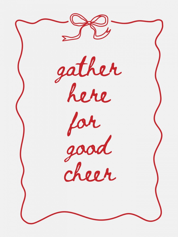 Gather Here - Bow Border - Red