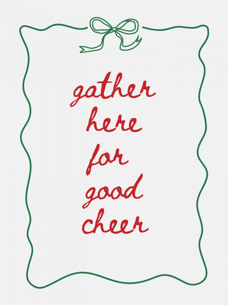 Gather Here - Bow Border - Red w Green