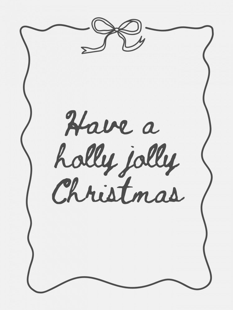 Holly Jolly - Bow Border - Black