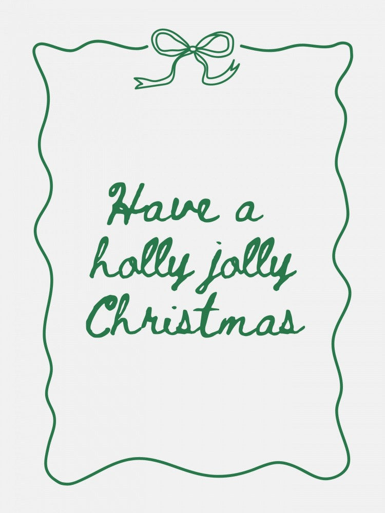 Holly Jolly - Bow Border - Green
