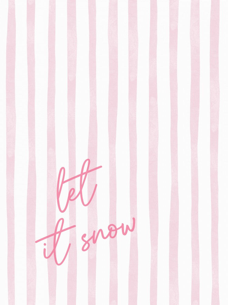 Let It Snow Watercolor Stripes - Pink