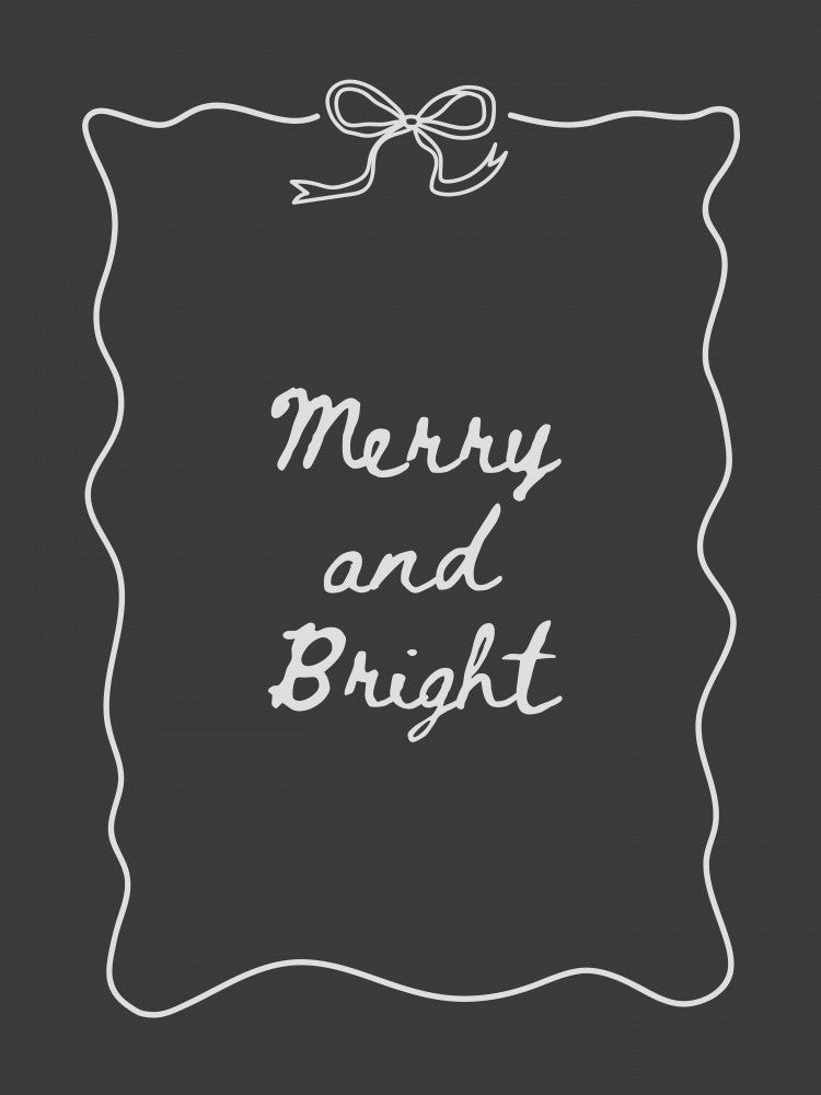 Merry and Bright - White on Black