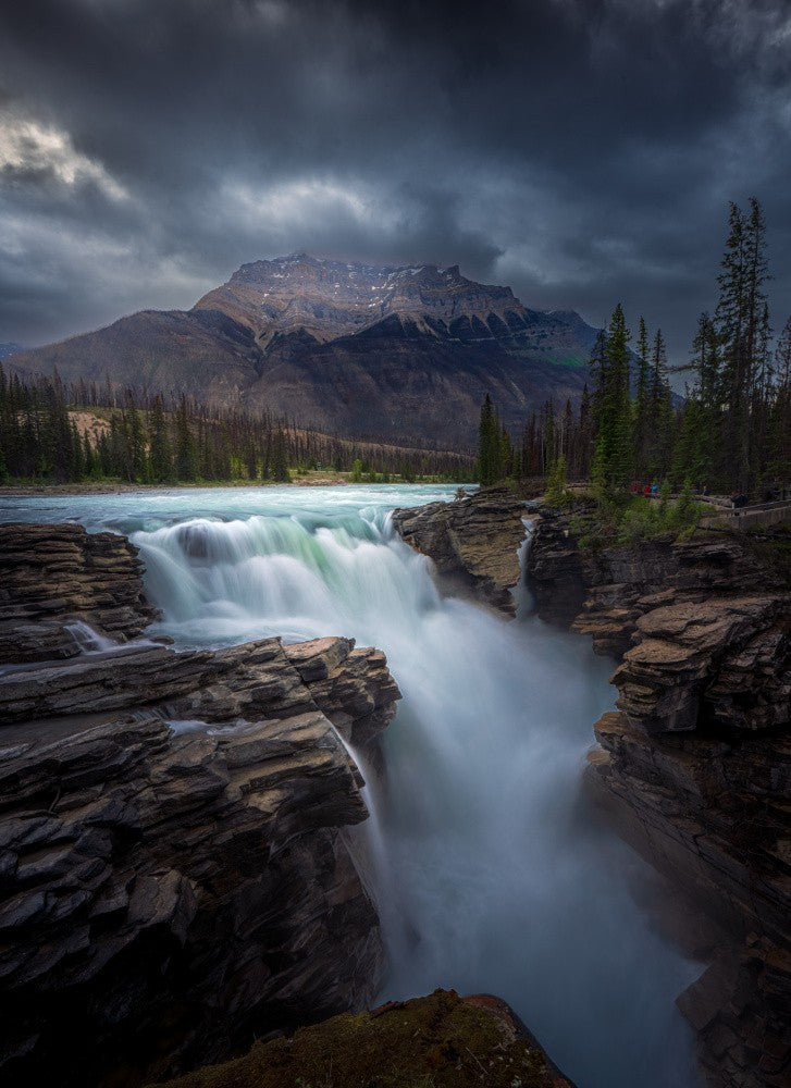 waterfall in a cloudy day