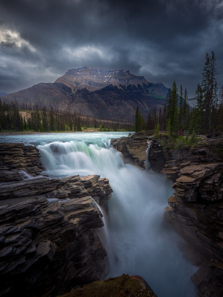 waterfall in a cloudy day