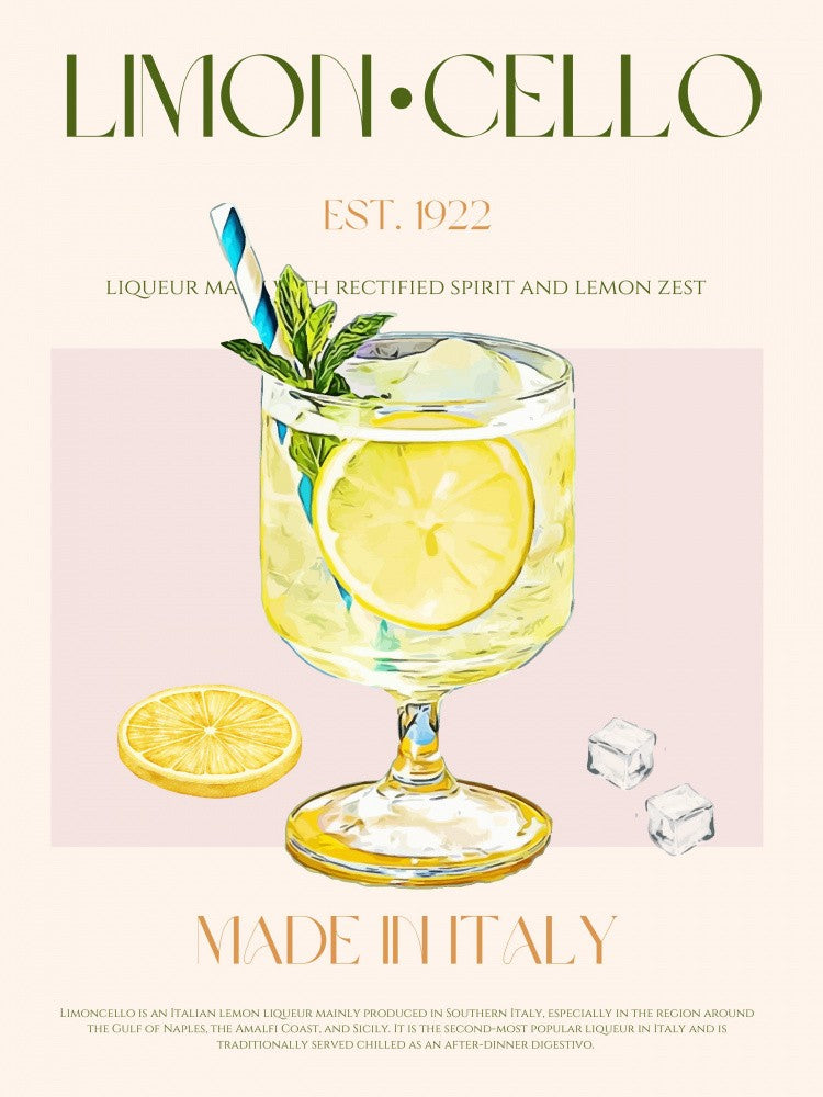 Illustration eines Limoncello-Getränks