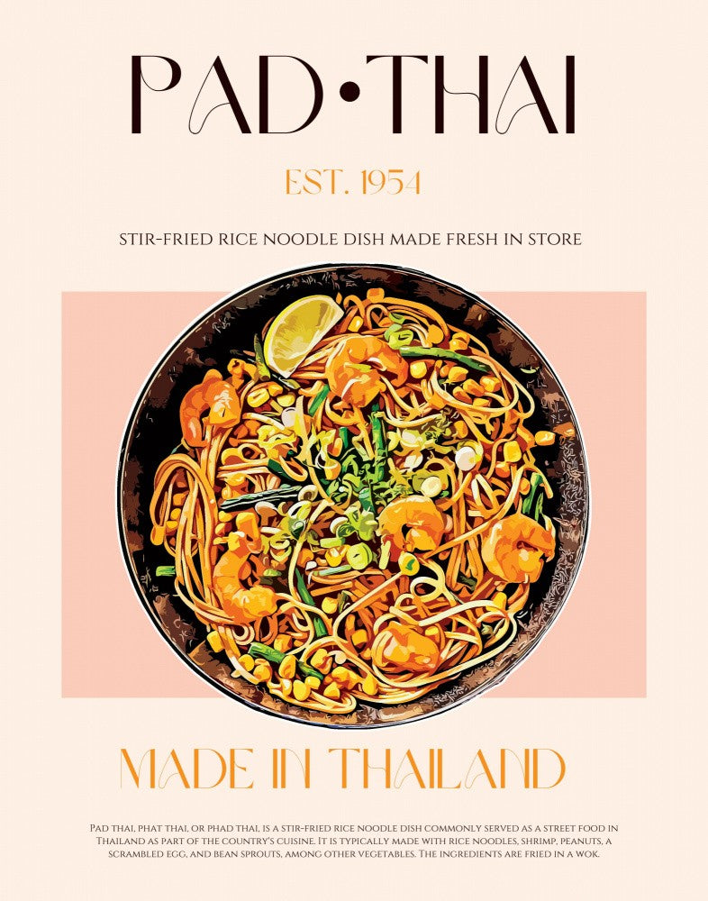 Elegant Illustration of Pad Thai