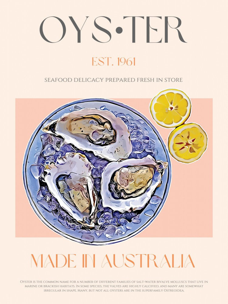 Fresh Oysters with Lemon Slices