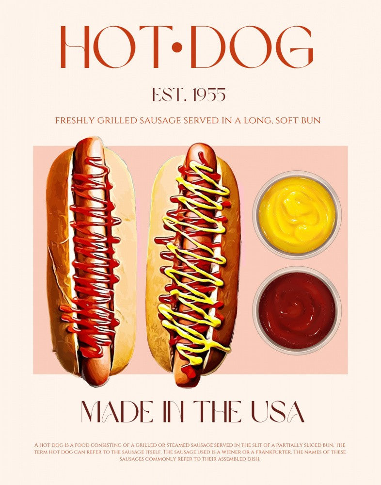 Hot-dogs avec moutarde et ketchup