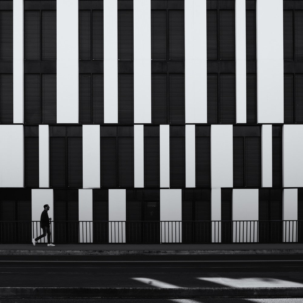 black and white