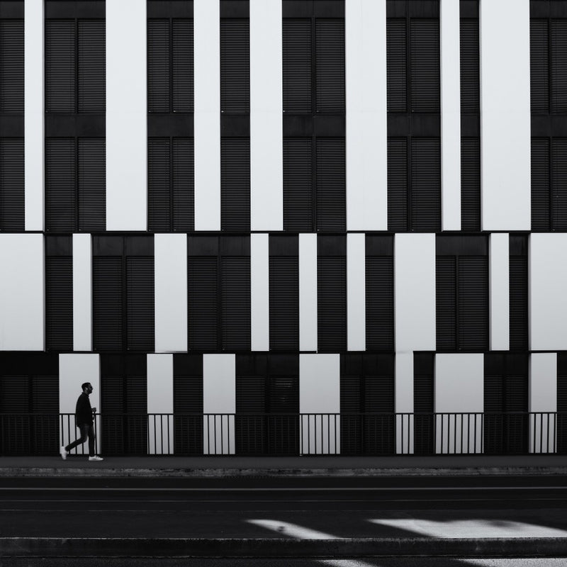 black and white