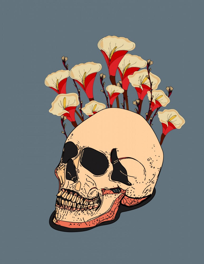 Skull And Flowers