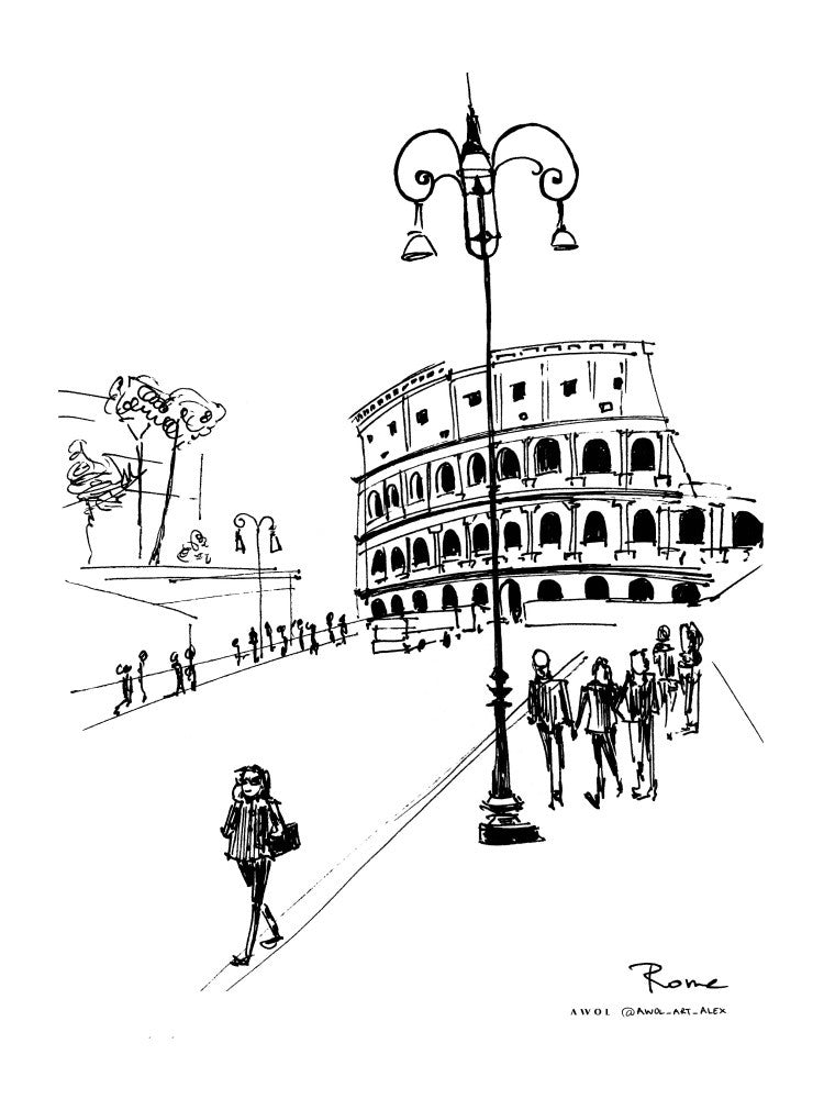 Rome Colosseum Art Print, Italy City Wall Art