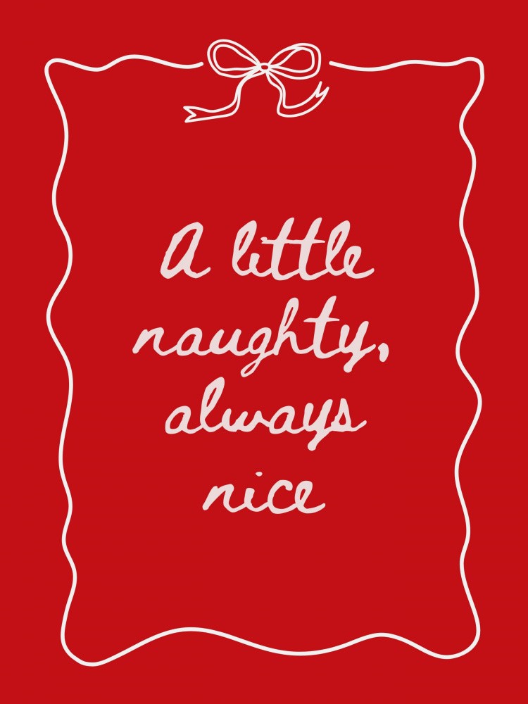 Naughty or Nice - White on Red