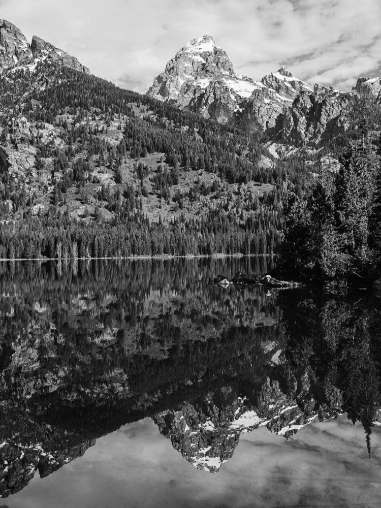 Taggart Lake Spiegelung in Schwarz-Weiß