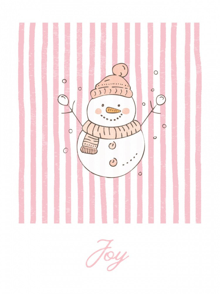 Joie du Bonhomme de Neige - Rayures Roses