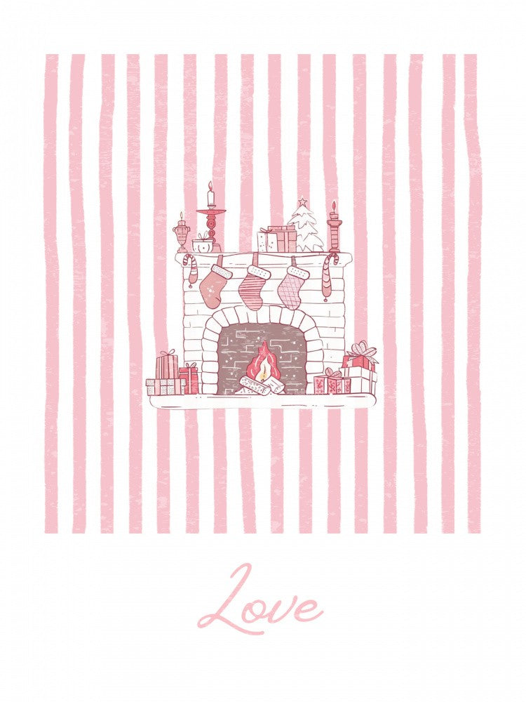 Fireplace Love - Pink Stripes