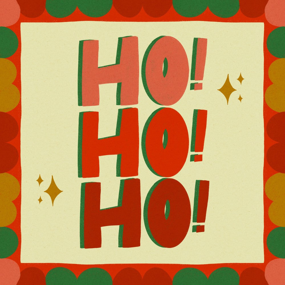 Ho Ho Ho Chirstmas Festive Illustration
