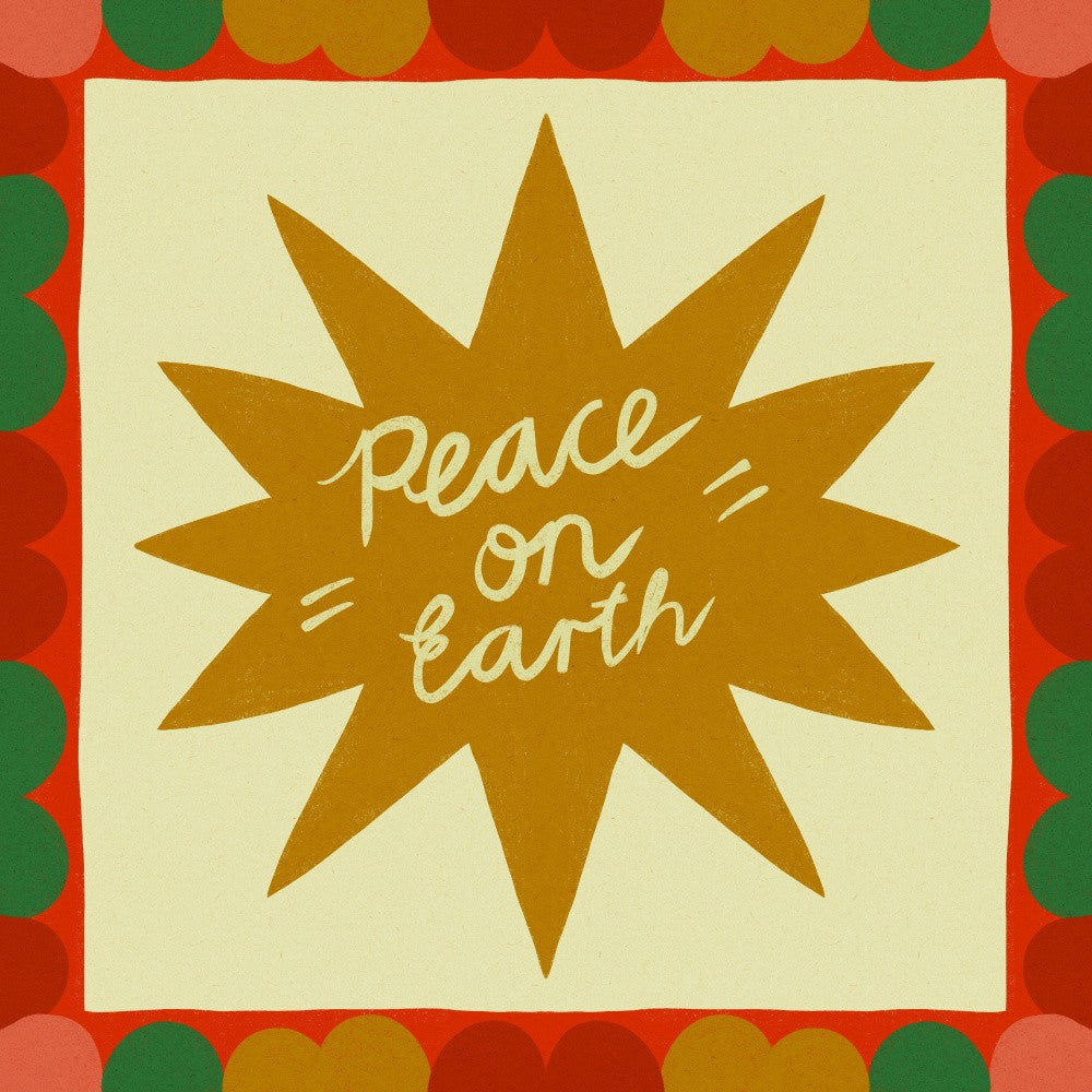 Christmas Peace On Earth Festive Illustration