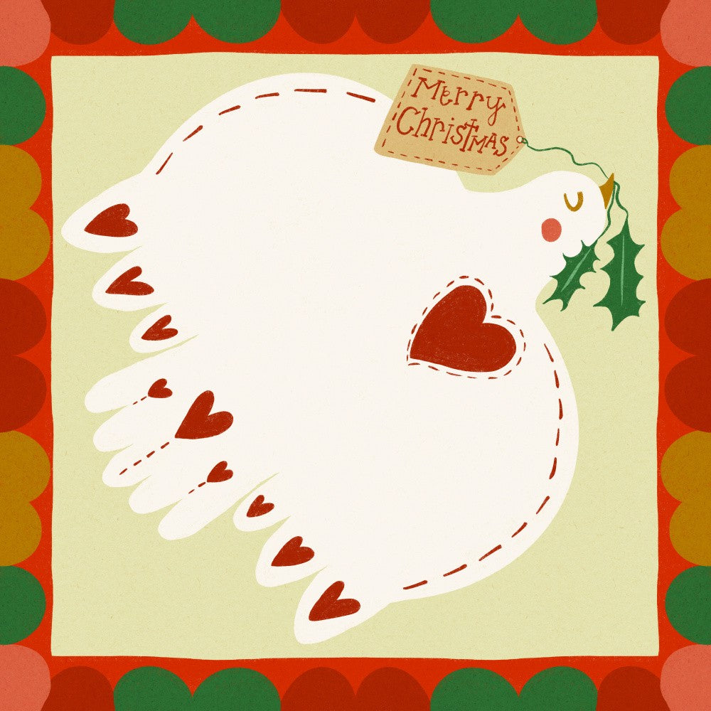 Merry Christmas Dove Festive Illustration