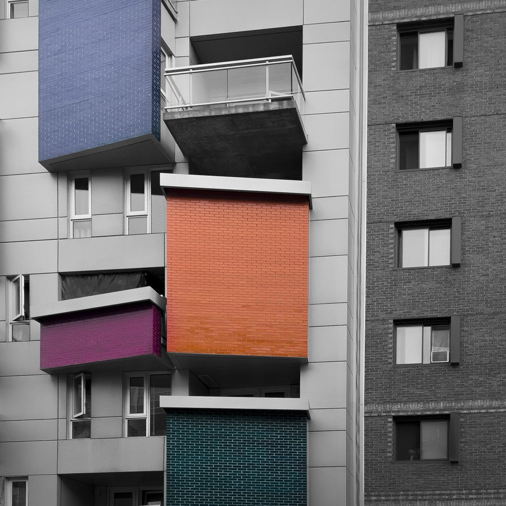Balkone der Farbe