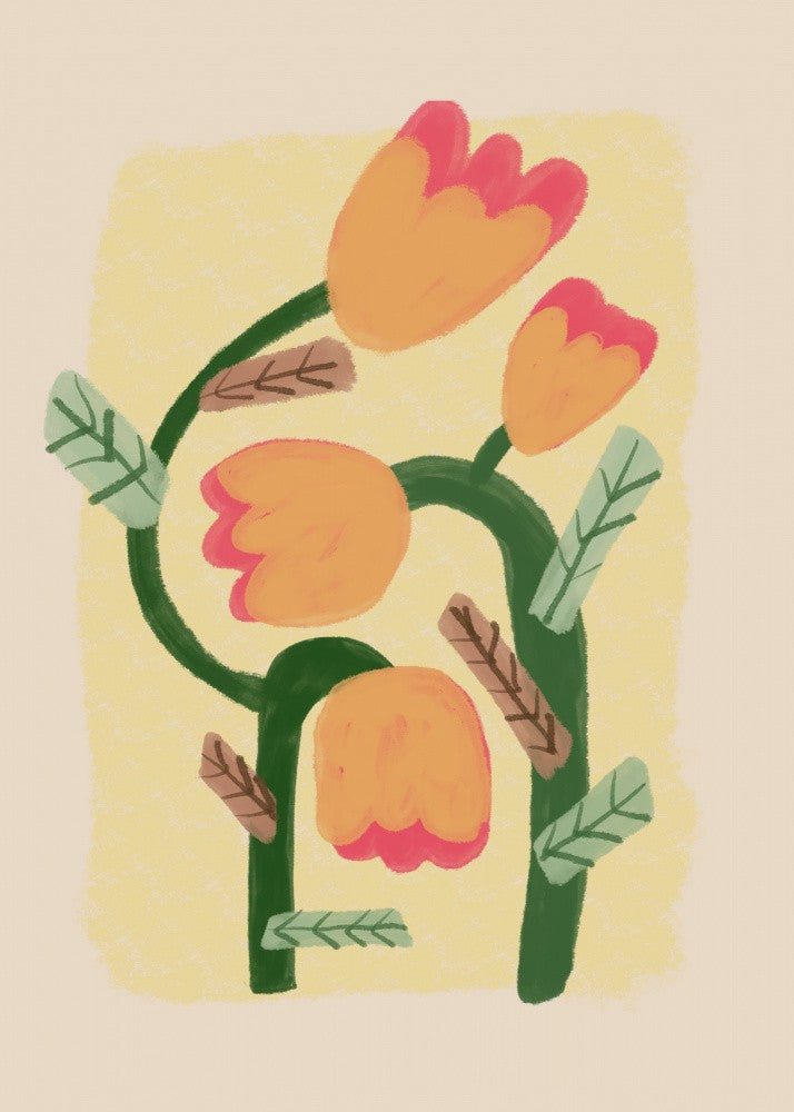 Modern flowers pastel
