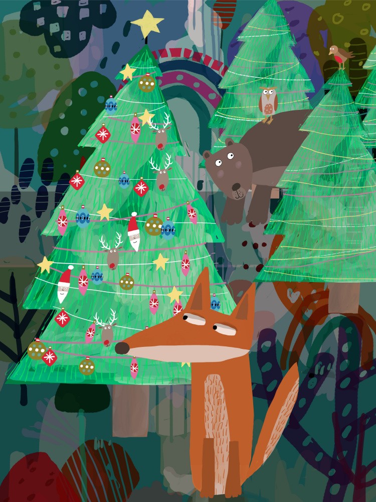 Christmas Forrest Animal Friends