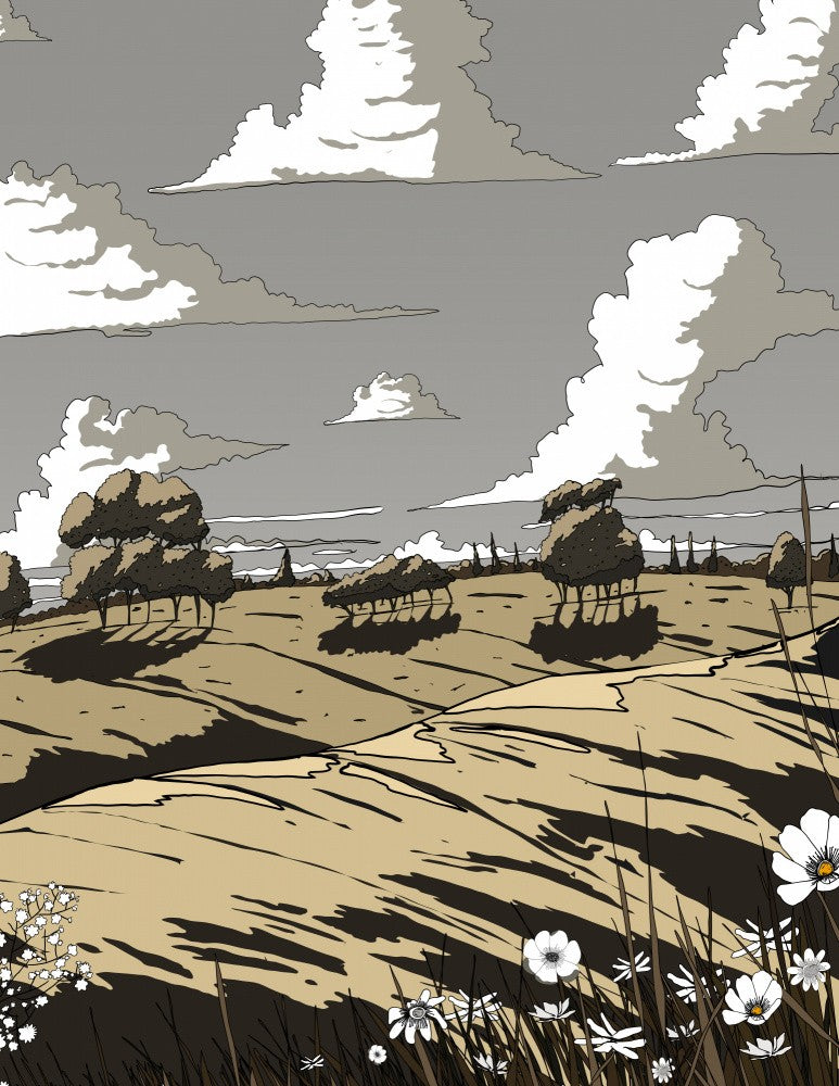 Landscape In The Summer Vintage