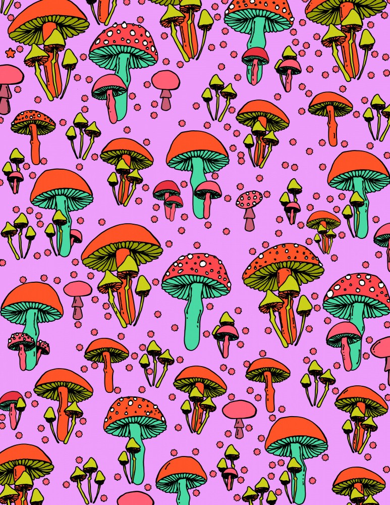 Mushrooms Vibrant Colours