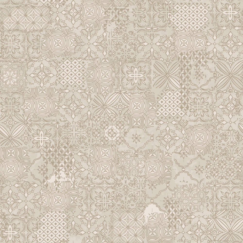 Vintage Tile Pattern Clash Beige