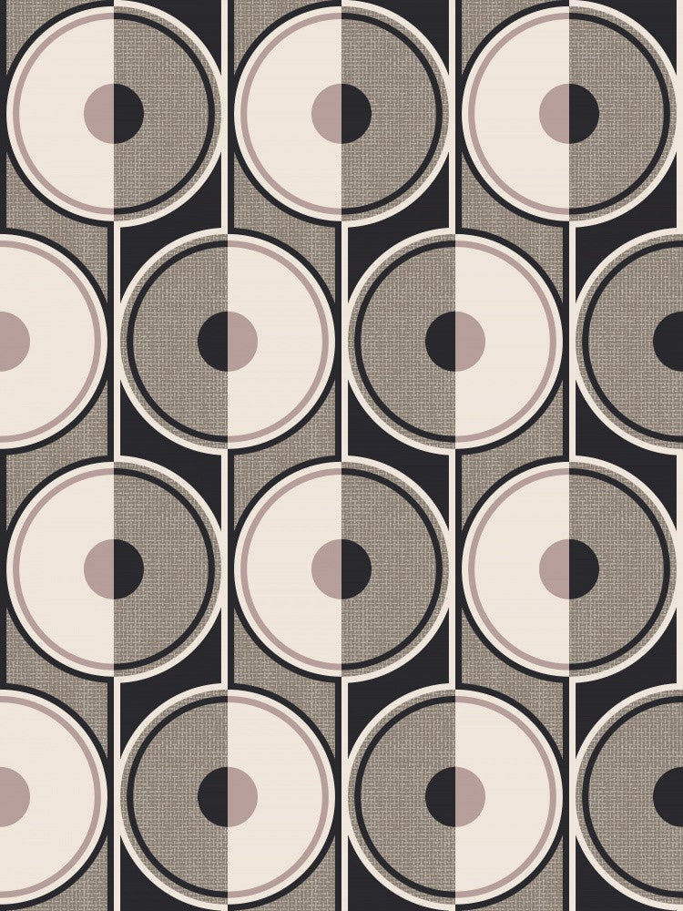 Retro Circles Beige Brown