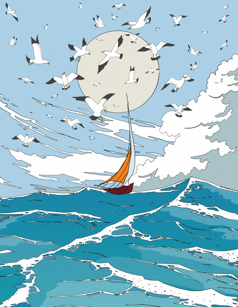 Seascape and Seagulls
