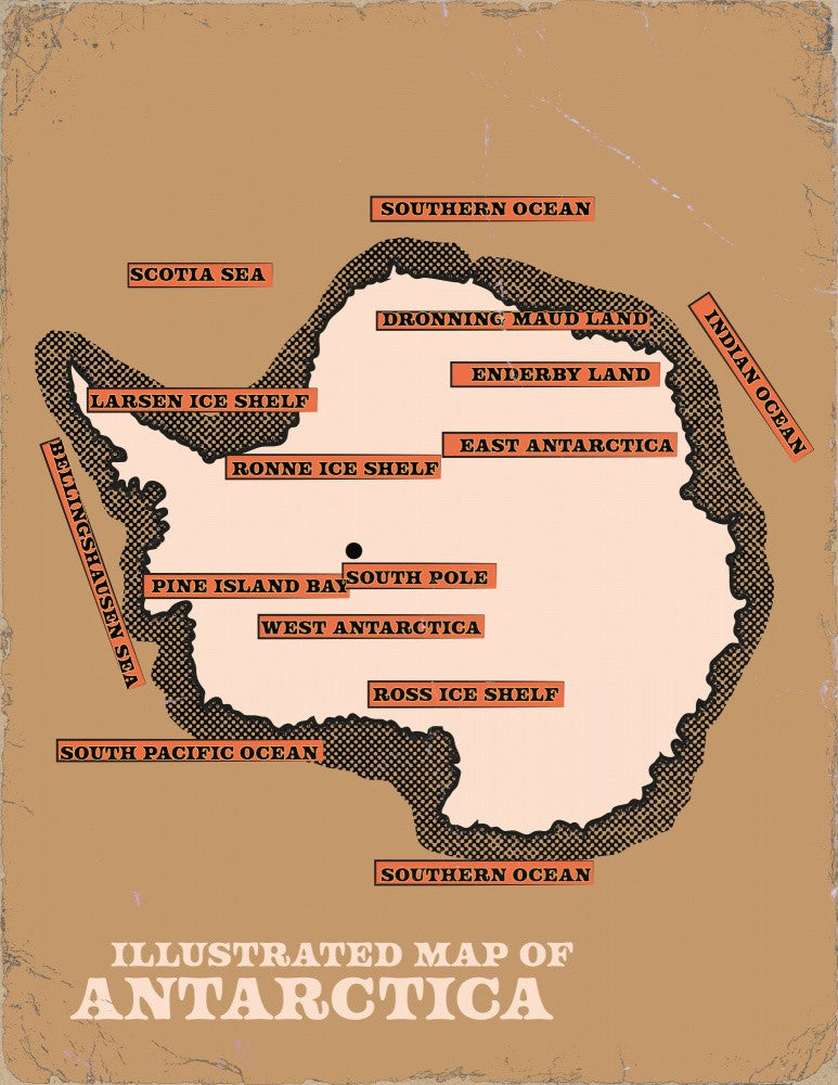 Illustrated Map Of Antartica
