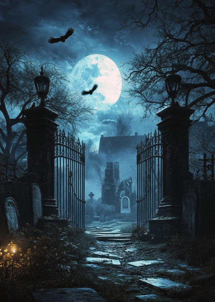 Grave Stones Halloween Scene (1)