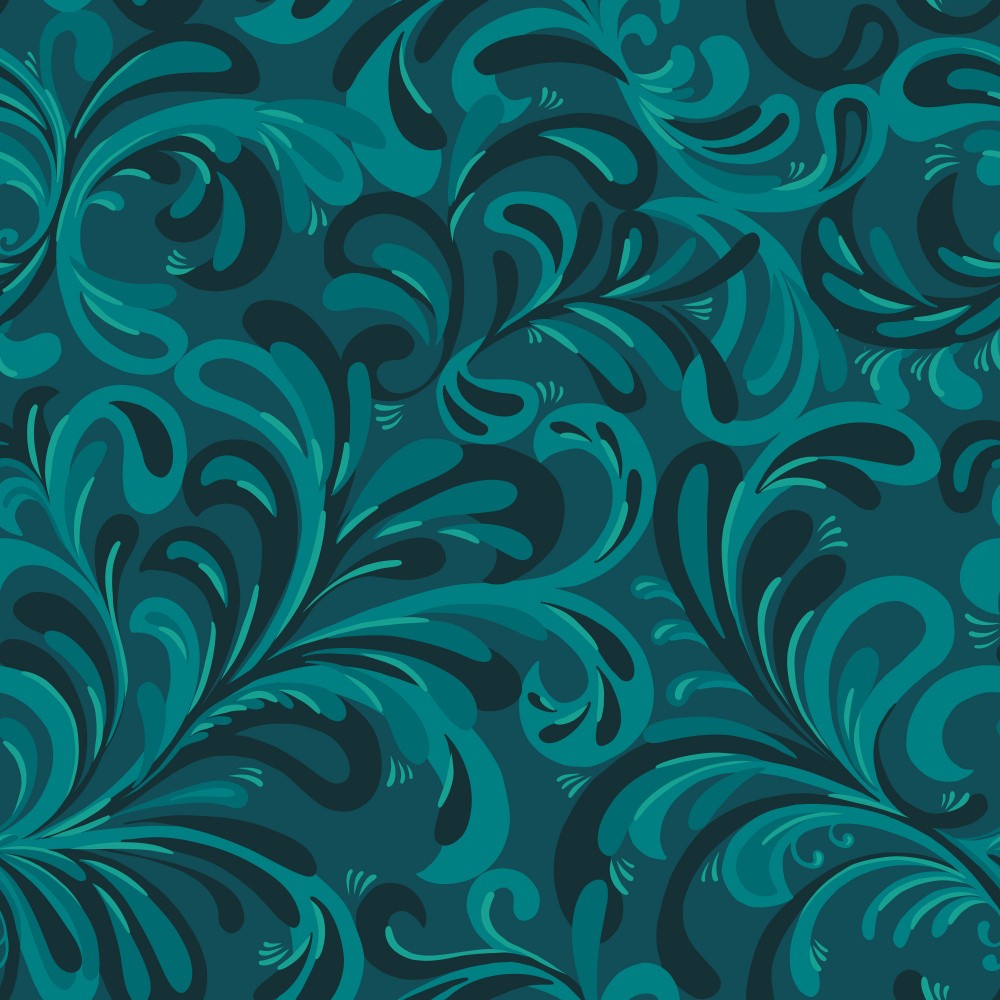 Bohemian Jewel Flourish Monochrome Teal