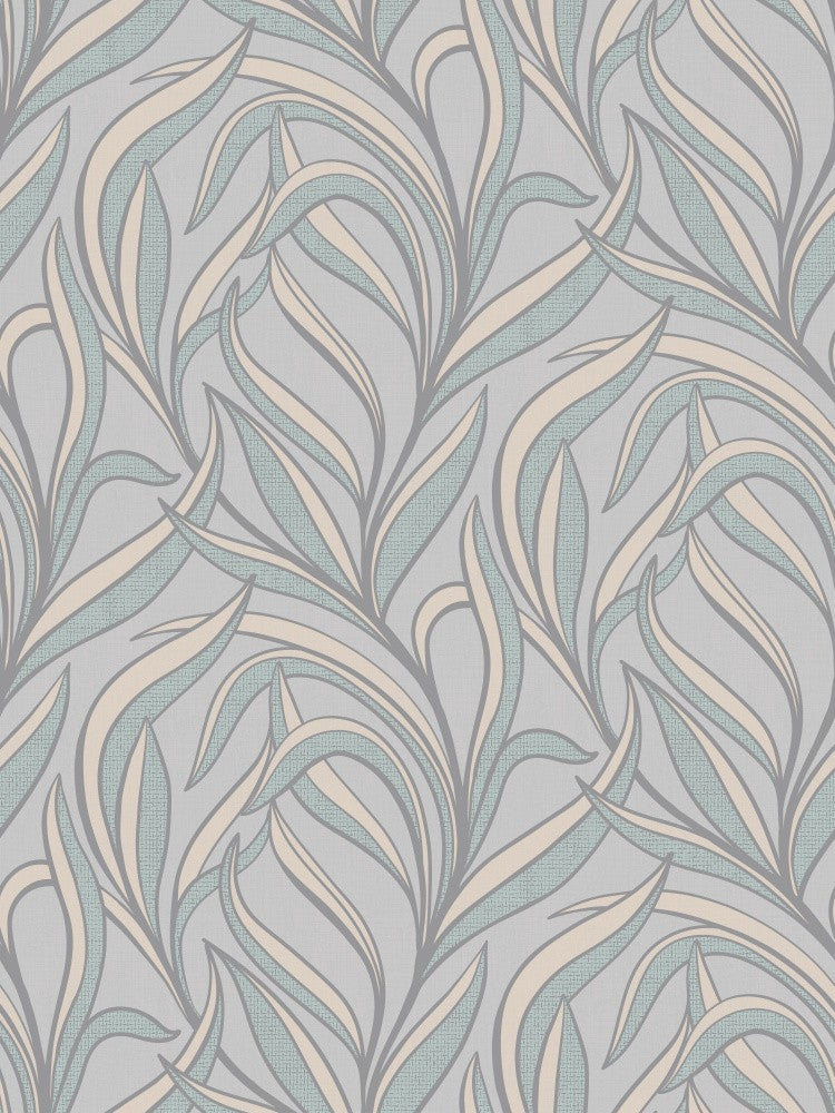 Elegant Foliage Flow Light Grey Mint