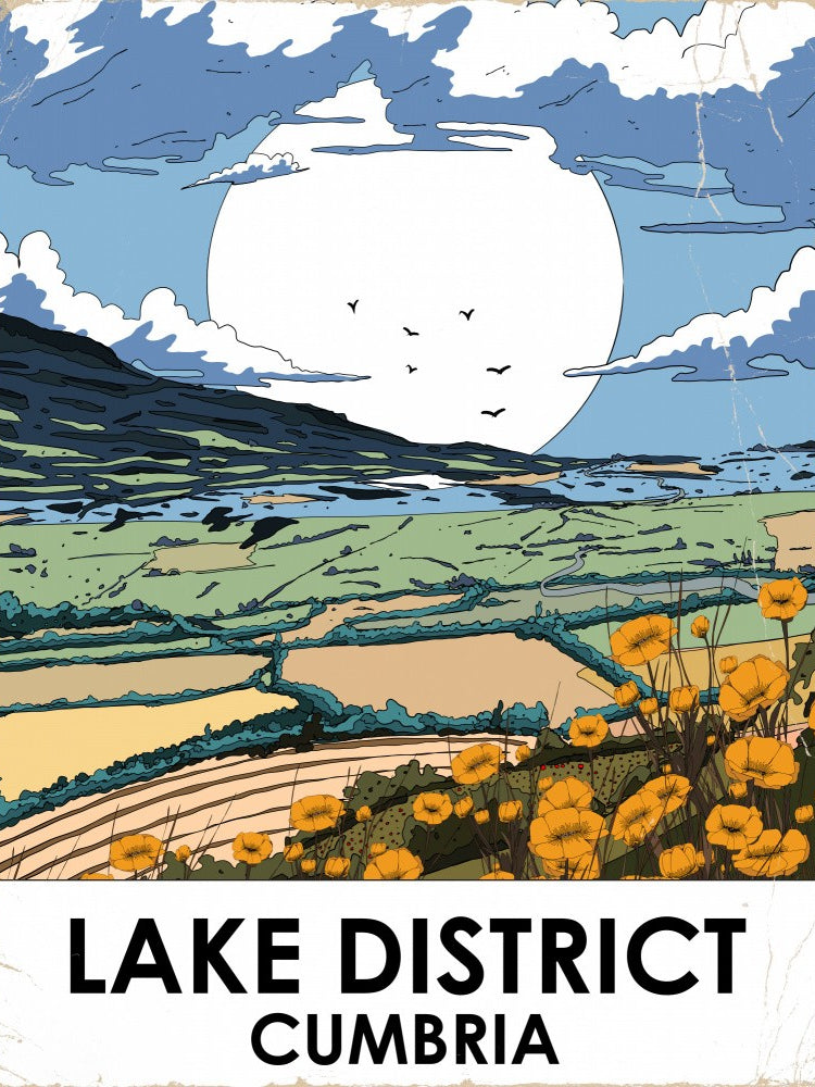 Lake District Vintage Travel Poster