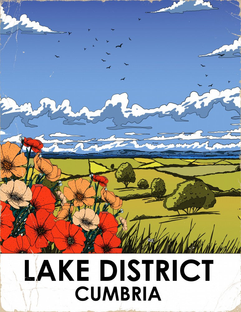 Lake District Vintage Travel Poster