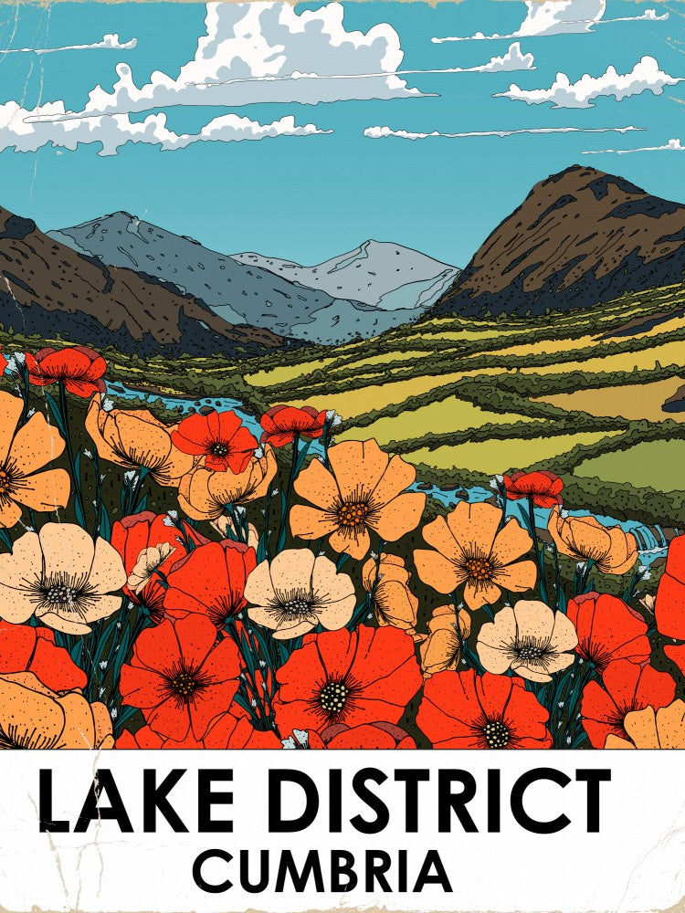 Lake District Vintage Travel Poster